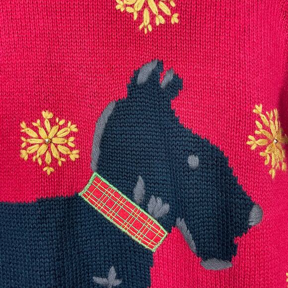NWOT All Points by Reference Point | Scottish Terrier Dog Holiday Knit Sweater - Picture 4 of 7